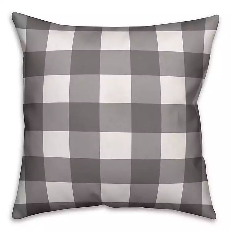 Gray and White Buffalo Check Pillow, 26 in. | Kirkland's Home