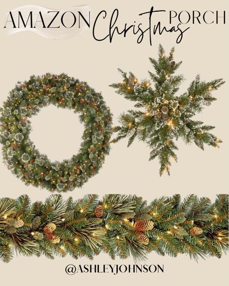 Christmas porch decorations. Garland. Wreaths.,Oversized lawn ornaments.  Ornament topiary. Christmas topiary. Christmas Porch decor. #christmas #christmasporch #amazonchristmas #christmasdecorSale 

#LTKSeasonal #LTKCyberWeek #LTKHoliday