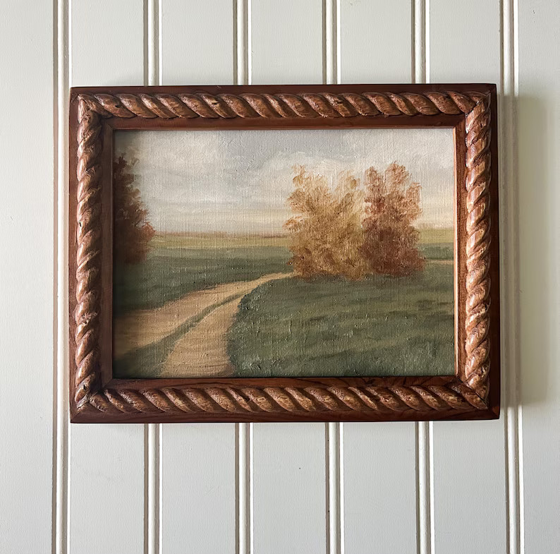Original Painting/fall Landscape/vintage Framed Original Painting/autumn Original Oil Painting Pr... | Etsy (US)