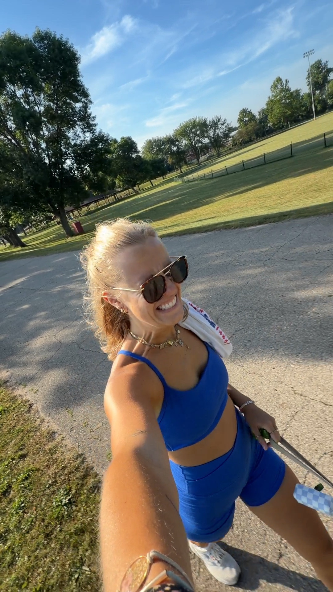 morning walk—07.15.26 🦮🌞💙

Small in biker shorts from Old Navy
Medium in sports bra from Old Navy
9 in white New Balance running shoes from @DSW 
🧦 socks are also New Balance from @DSW 
sunglasses are from Amazon 😎

Old Navy sets, workout outfits, running outfits, Old Navy finds, Old navy fashion, Old Navy CouldComfy, blue sets, Old Navy biker shorts, sports bras, running shoes, New Balance shoes, Old Navy finds, Old Navy style, Old Navy fashion, Old Navy deals, outfit of the day, watch now

#LTKmorningroutine #LTKfitnessgoals #LTKActive