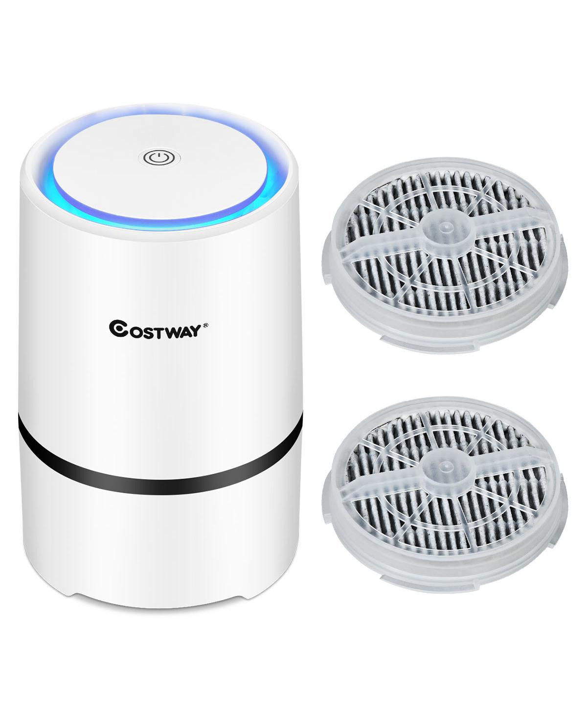 Costway Mini Ionic Hepa Air Purifier W/2pcs 3-in-1 Composite Hepa Filter Nightlight, Usb - White | Macy's