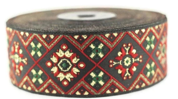 35 Mm Red/green Geometric Ribbon 1.37 Inches Geometric | Etsy | Etsy (US)