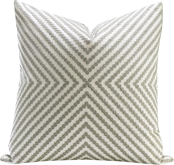 Slow Cow Decorative Embroidery Cushion Cover Grey Dots Embroidered Throw Pillow Cover 18x18 Inche... | Amazon (US)