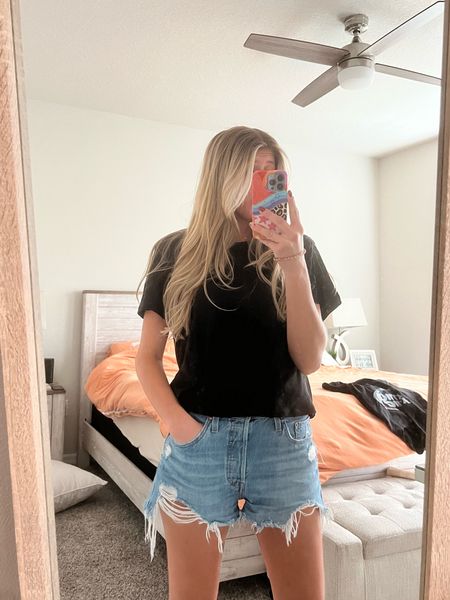Casual Outfit | Target Style | Target Outfit | Amazon Finds | Denim Shorts | Levi | Black Top

#LTKunder50 #LTKstyletip #LTKfit