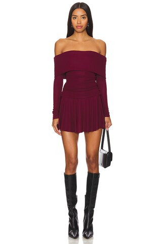 Camila Coelho Olesya Mini Dress in Maroon from Revolve.com | Revolve Clothing (Global)