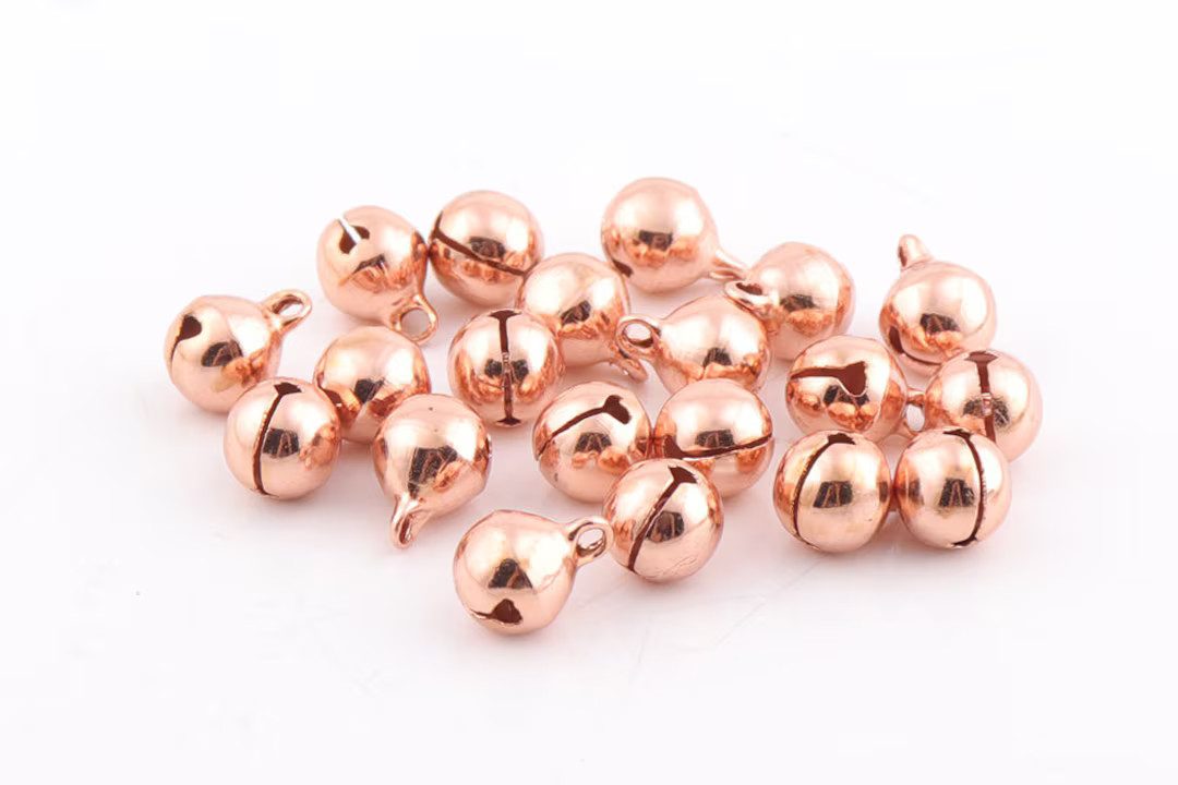 50pcs Rose Gold Jingle Bells Sound Bells Christmas Bells Ornament Bells Charm Beads Decorative Be... | Etsy (US)
