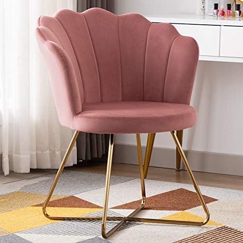 Duhome Velvet Vanity Chair Accent Chair，Makeup Chair with Back for Bedroom Makeup Room, Shell Shaped | Amazon (US)