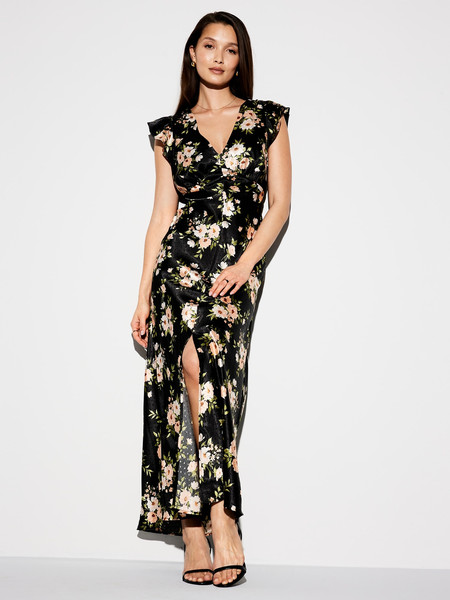 The Occasion by Old Navy Flutter-Sleeve Satin Maxi Dress | Old Navy (US)