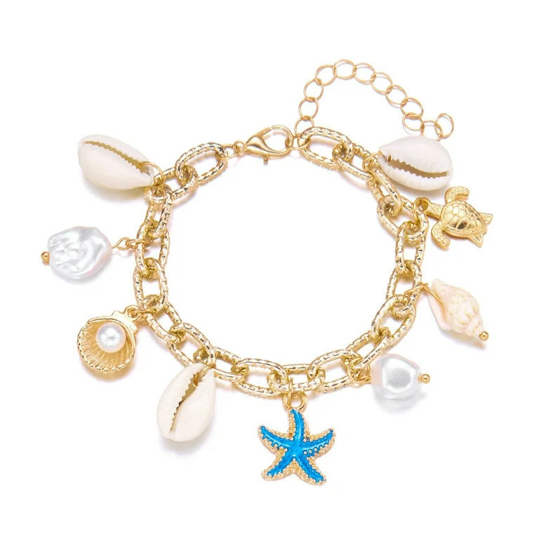 NICKSUN Charm Bracelet for Women, Boho Adjustable Shell Starfish Bracelet Summer Beach Ocean Stat... | Walmart (US)