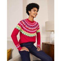 Relaxed Fair Isle Jumper Rockabilly Red Christmas Boden, Rockabilly Red | Boden (UK & IE)