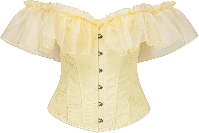 bslingerie® Womens Costume Princess Rushed Sleeve Bustier Corset Top | Amazon (US)