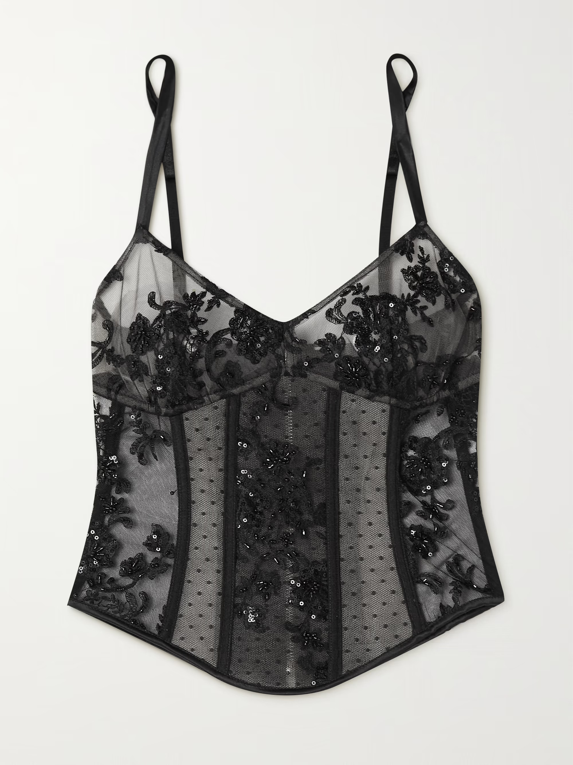 Madame Shehu embellished embroidered lace bustier top | NET-A-PORTER (UK & EU)