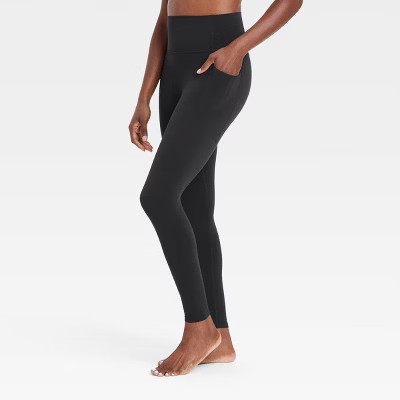 Women's Everyday Soft Ultra High-Rise Pocketed 7/8 Leggings - All In Motion™ Black XS | Target
