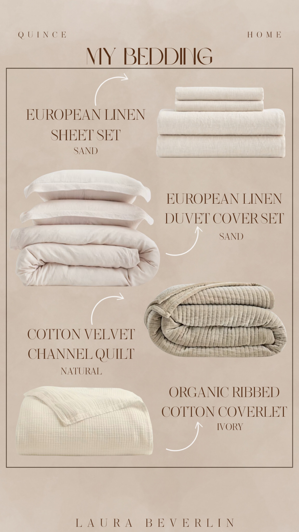 Shop my bedding at Quince! 

@onequince #quincepartner

-European Linen Sheet Set is in the color Sand 
-European Linen Duvet Cover Set is in the color Sand 
-Cotton Velvet Channel Quilt is in the color Natural 
-Organic Ribbed Cotton Coverlet is in the color Ivory 

#LTKItBag #LTKHome #LTKStyleTip