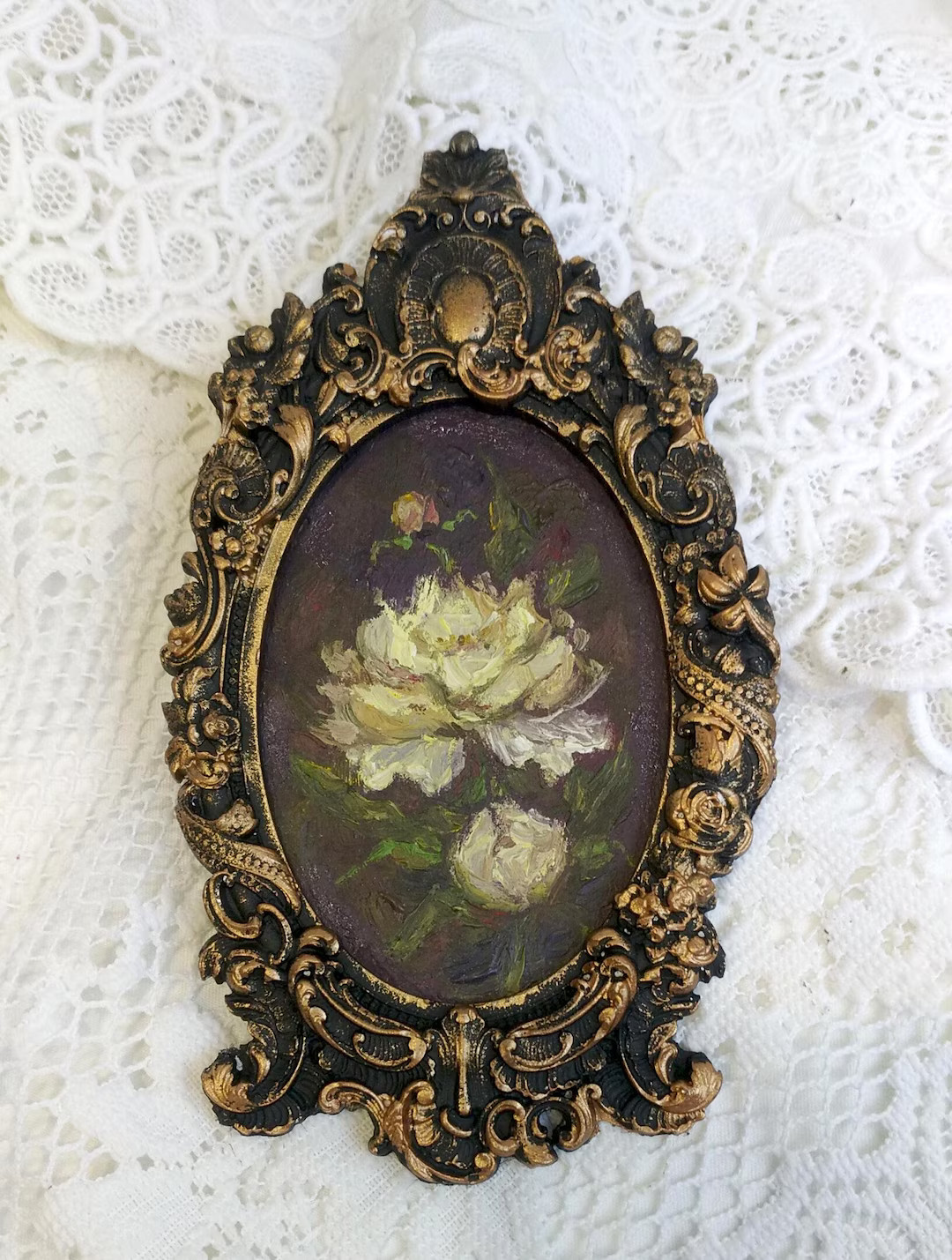 Peonies Painting,moody Wall Decor,floral Oil Painting,vintage Style Art,gift for Home,gallery Wal... | Etsy (US)