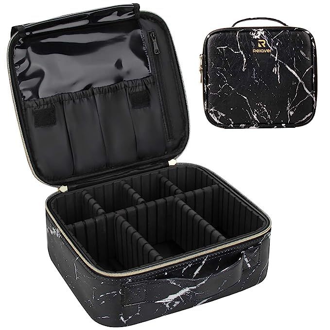 Travel Makeup Train Case Makeup Cosmetic Case Organizer Portable Artist Storage Bag 10.3'' with A... | Amazon (US)