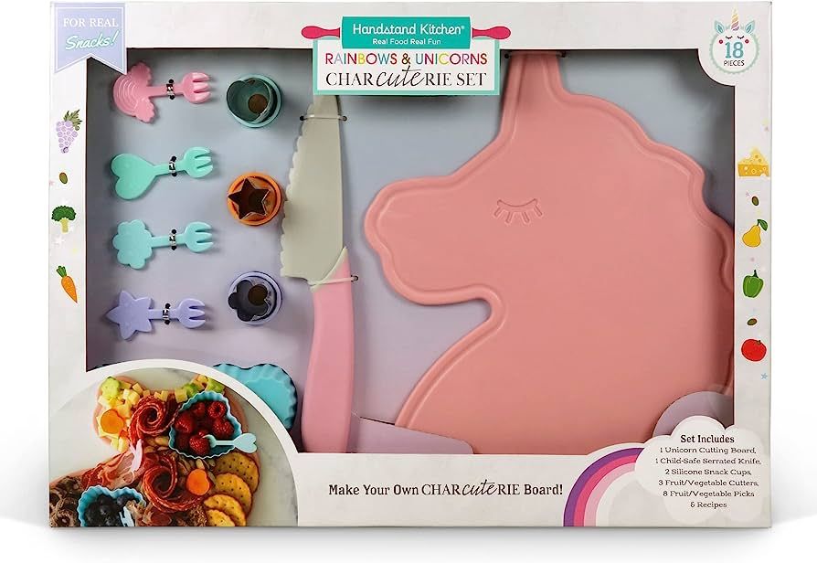 Handstand Kitchen Unicorn Char-cute-rie 18-piece Charcuterie Set for Kid Safe Cooking | Amazon (US)