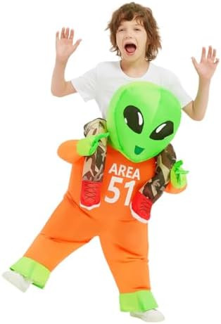 GOOSH Halloween Costumes for Kids inflatable Alien Costume Blow up Alien for Boy Girl Halloween P... | Amazon (US)