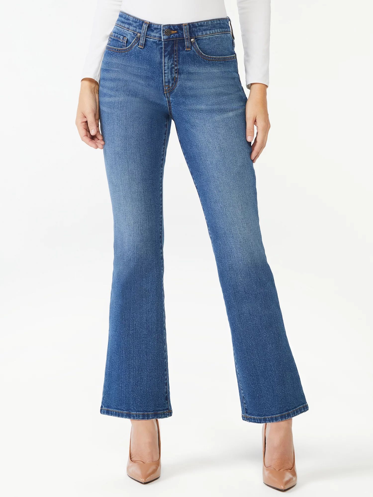 Sofia Jeans Women's Mayra High Waist Crop Kick Flare Jeans | Walmart (US)