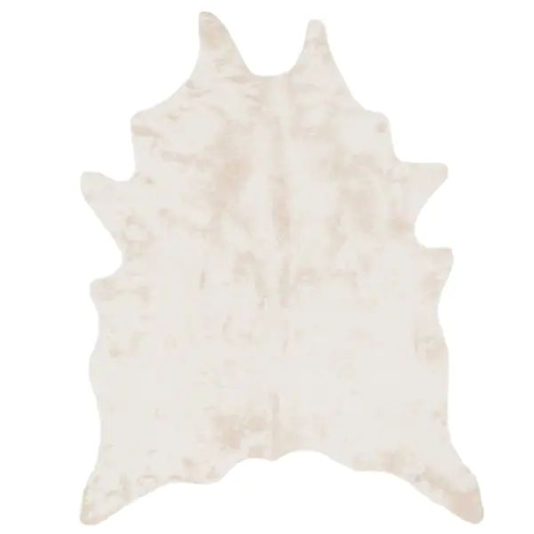 Alexander Home Ivory Faux Cowhide Area Rug - 5' x 6'6" - Ivory | Bed Bath & Beyond