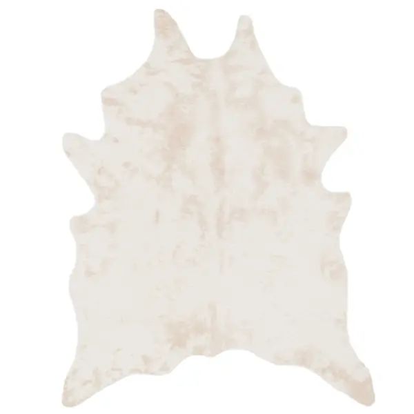Alexander Home Faux Cowhide Area Rug - 3' 10" x 5' - Ivory | Bed Bath & Beyond