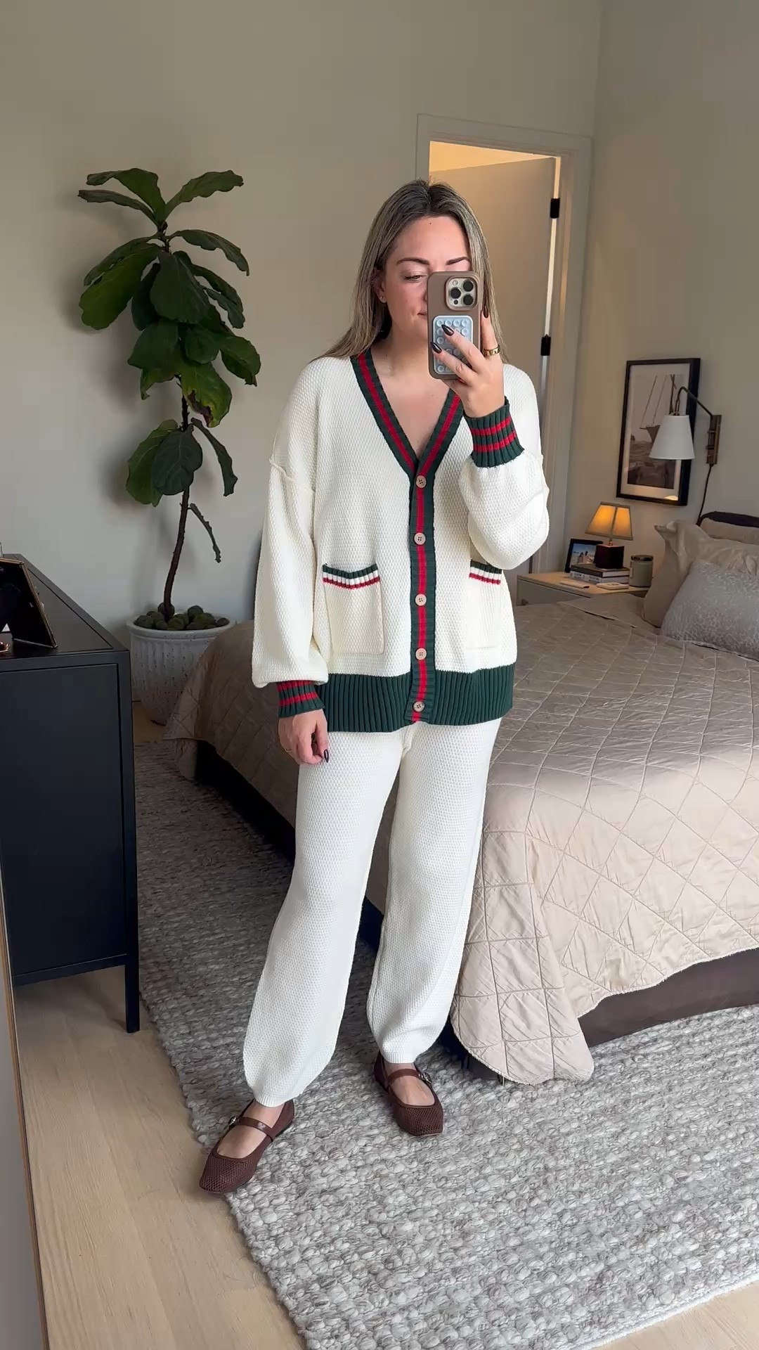 Gucci vibes, but this was a cute Amazon find! Only $52 for the matching set. 

True to size — I’m in the medium.

It’s a fun textured material with sporty striped piping — very on trend right now.

Style it with sneakers for a cute spring outfit, or dress it up a little bit with ballet flats. I love this pair of chocolate brown mesh flats! So comfy and no break-in time.

#LTKSeasonal #LTKFindsUnder50 #LTKWatchNow