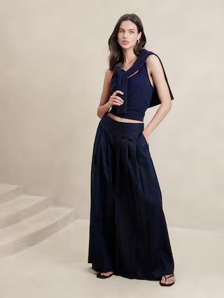 Linen-Blend Palazzo Pant | Banana Republic Factory