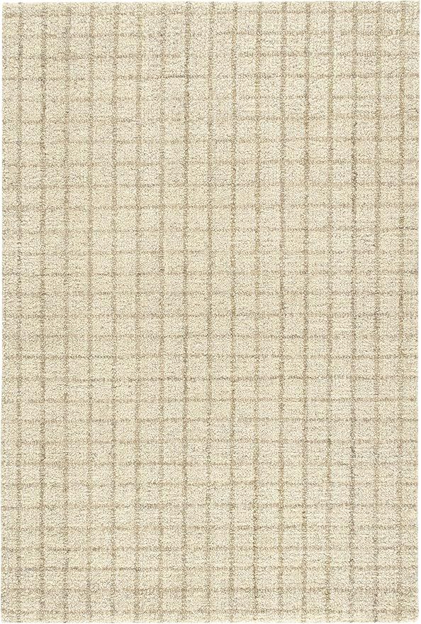 Dash & Albert Conall Hand Micro Hooked Wool Rug, 3 X 5 Feet, Natural Plaid Pattern | Amazon (US)