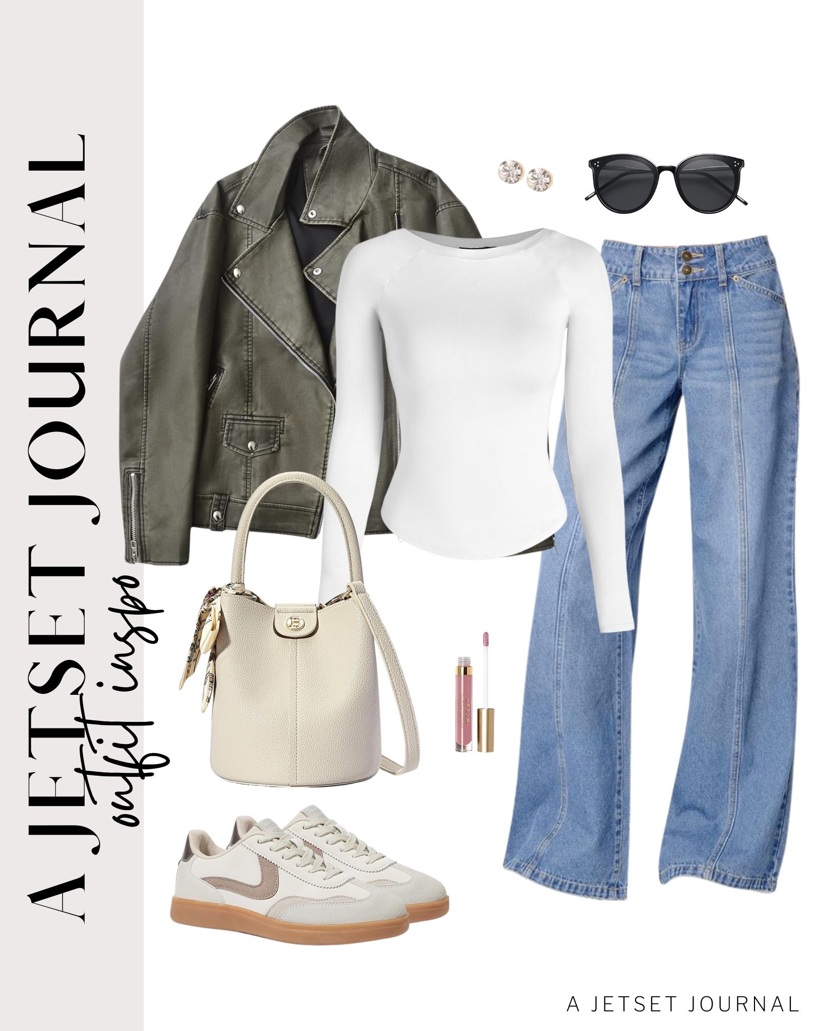 I’m loving how cute this outfit is. Perfect for travel and everyday wear!
faux leather jacket, wide leg jeans, square sunglasses, stilla liquid lip, casual outfit, ways to style, casual outfit inspo, capsule wardrobe, favorite finds, top picks, mom outfit, everyday style, transitional style, trendy look, viral style, affordable look, amazon favorites, spring outfit idea

#LTKSeasonal #LTKootd #LTKU