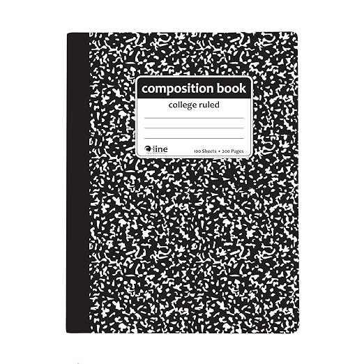 C-Line Composition Notebook, College Ruled, 1 Notebook, Black Marble (22022) | Amazon (US)