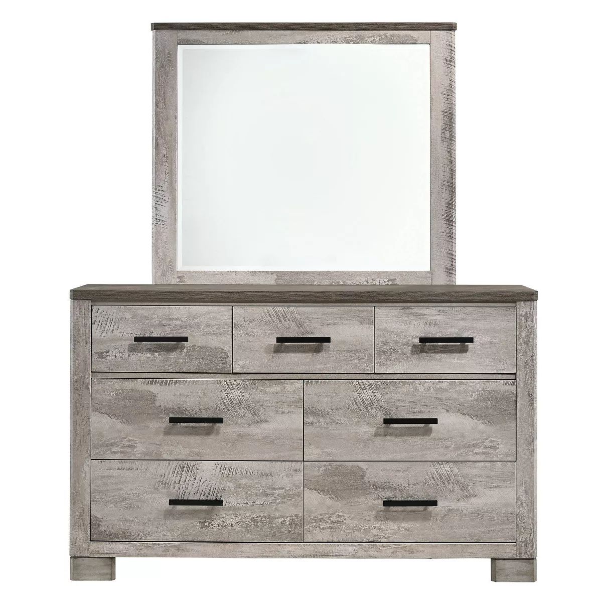 Adam 6 Drawer Dresser with Mirror Gray - Picket House Furnishings | Target