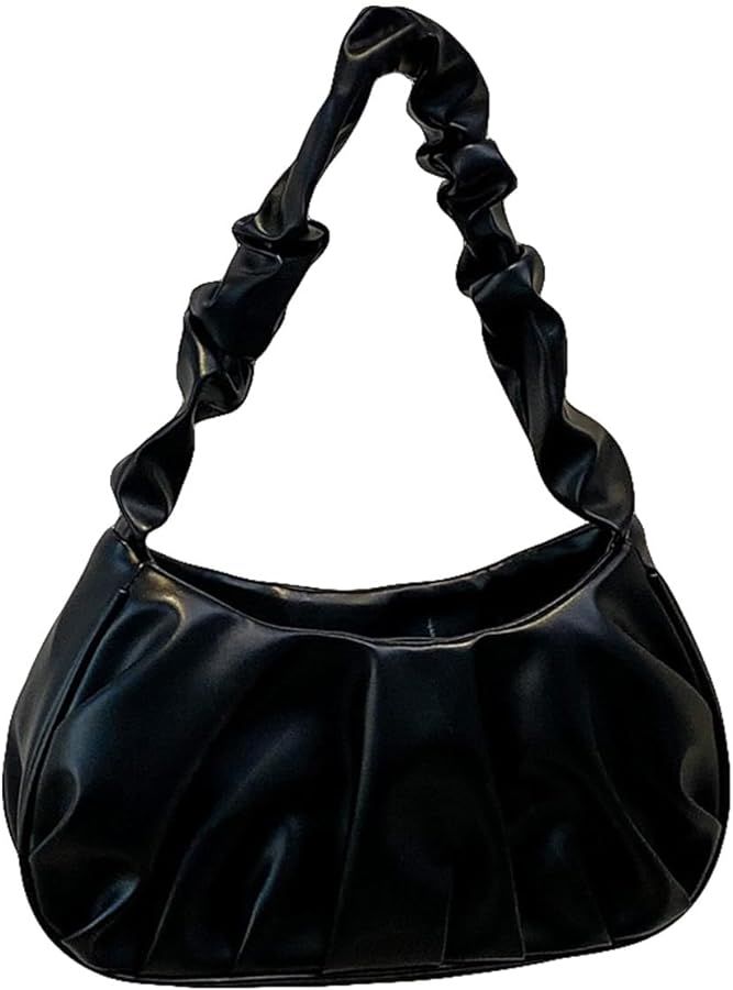 GORGLITTER Women's Minimalist Ruched Bag Top Handle Clutch Purse Zipper Handbag Lightweight Shoul... | Amazon (US)