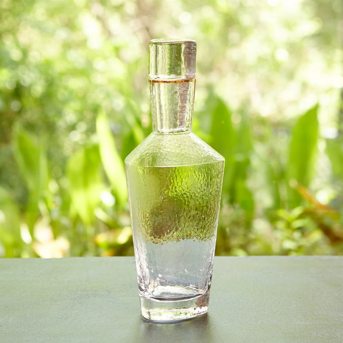 Hammered Decanter-Clear w/Gold Rim | Wayfair North America