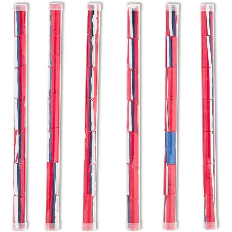 6 Pack Patriotic Confetti Wands, Red Blue White Tissue Paper Flick Flutter Sticks for 4th of July... | Walmart (US)