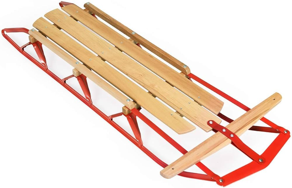 Giantex Wooden Steel Runner Sled, 54'' Pull Steering Slider with Metal Runners and Steering Bar, ... | Amazon (US)
