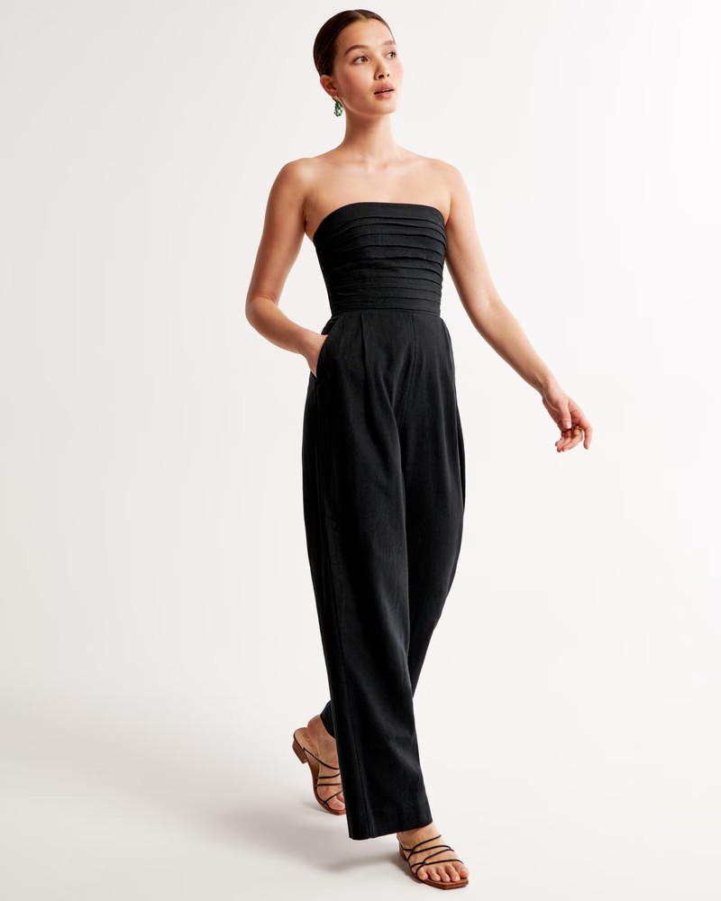 Emerson Ruched Strapless Jumpsuit | Abercrombie & Fitch (US)