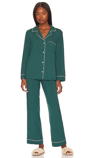 Gisele Long Pajama Set in Evergreen & Ivory | Revolve Clothing (Global)