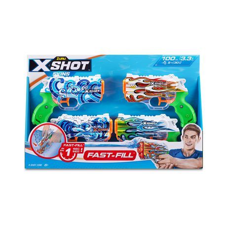 X-Shot Water Fast-Fill Skins Nano Water Blaster (4-pack) | Walmart (CA)