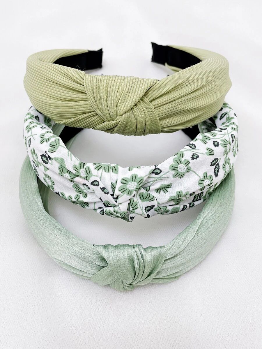 3pcs Flower Print Headband | SHEIN