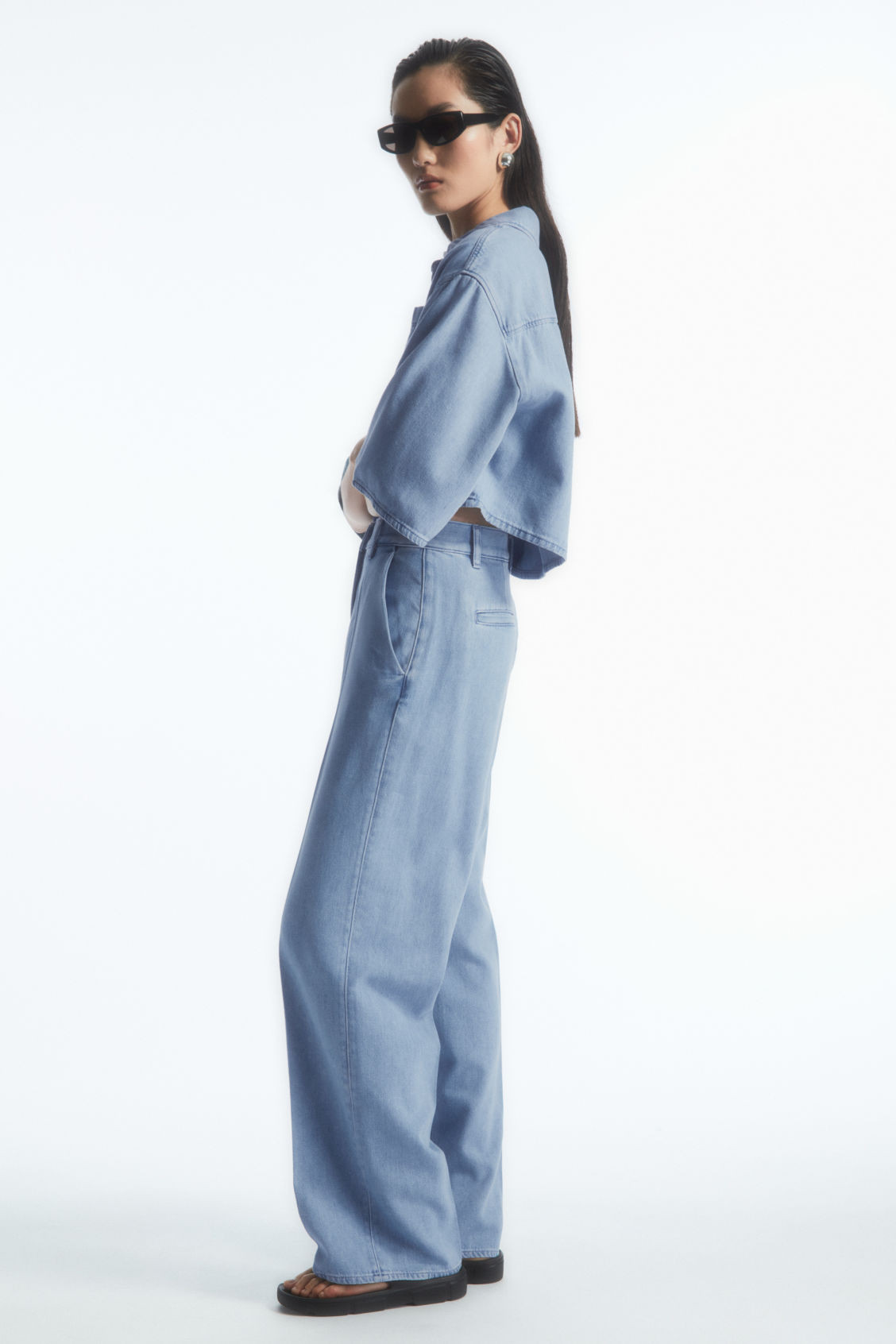 STRAIGHT-LEG DENIM TROUSERS - LIGHT BLUE - COS | COS UK