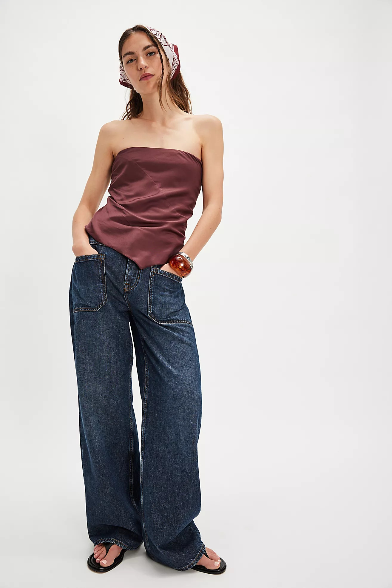 FP One Raya Long Satin Top | Free People (Global - UK&FR Excluded)
