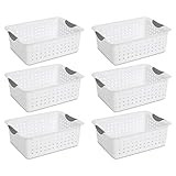 Sterilite 16248006 Medium Ultra Basket, White Basket w/ Titanium Inserts, 6-Pack | Amazon (US)