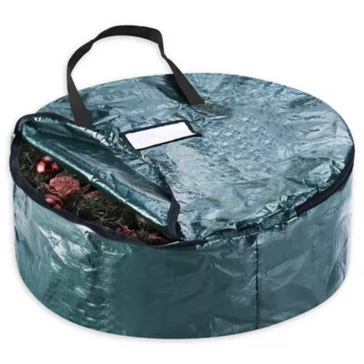 Elf Stor 24-Inch Artificial Christmas Wreath Storage Bag in Green | Bed Bath & Beyond
