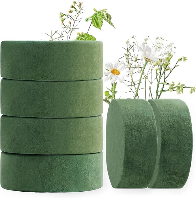 Max Shape Round Floral Foam Blocks, 4.72'' Dry Floral Foam for Artificial Flowers.Craft Project,W... | Amazon (US)