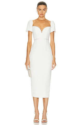 Diamante Bow Midi Dress | FWRD 