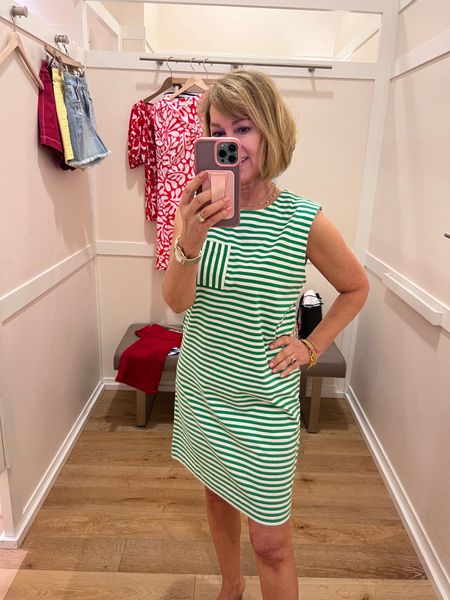 Striped pocket muscle tee dress is so cute ! Comes in blue and white or this green and white on SALE!!!

#LTKSaleAlert #LTKSeasonal #LTKOver40