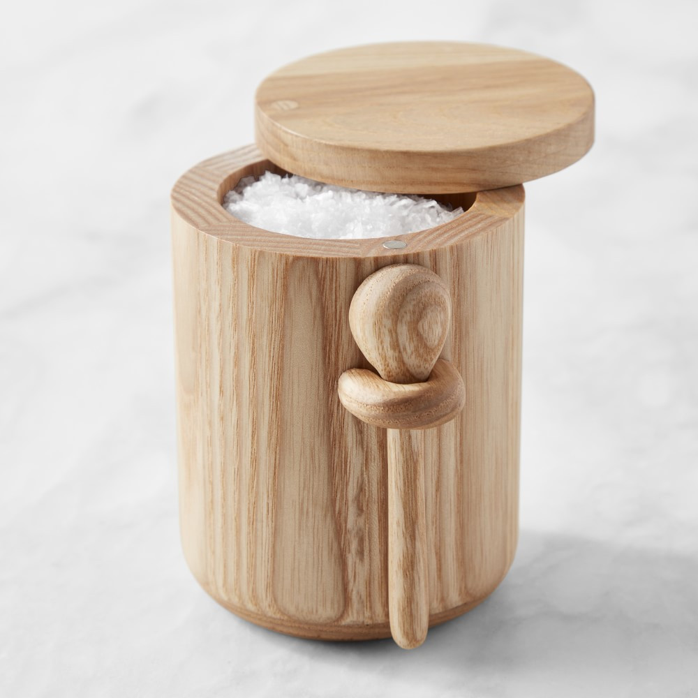 Hold Everything Ashwood Salt Cellar with Spoon | Williams-Sonoma