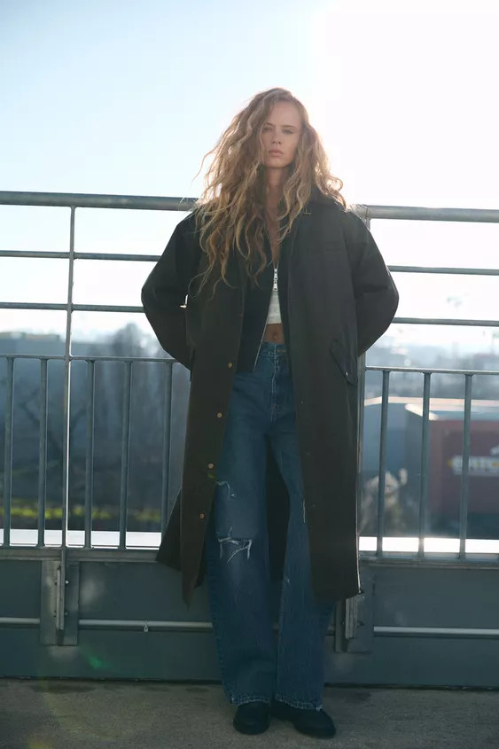 CORDUROY COLLAR WAXED TRENCH | Zara US