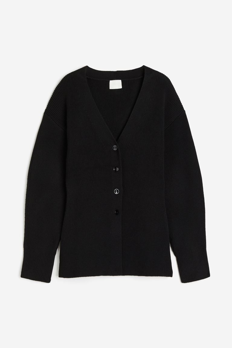 Rib-knit Cardigan - Black - Ladies | H&M US | H&M (US + CA)
