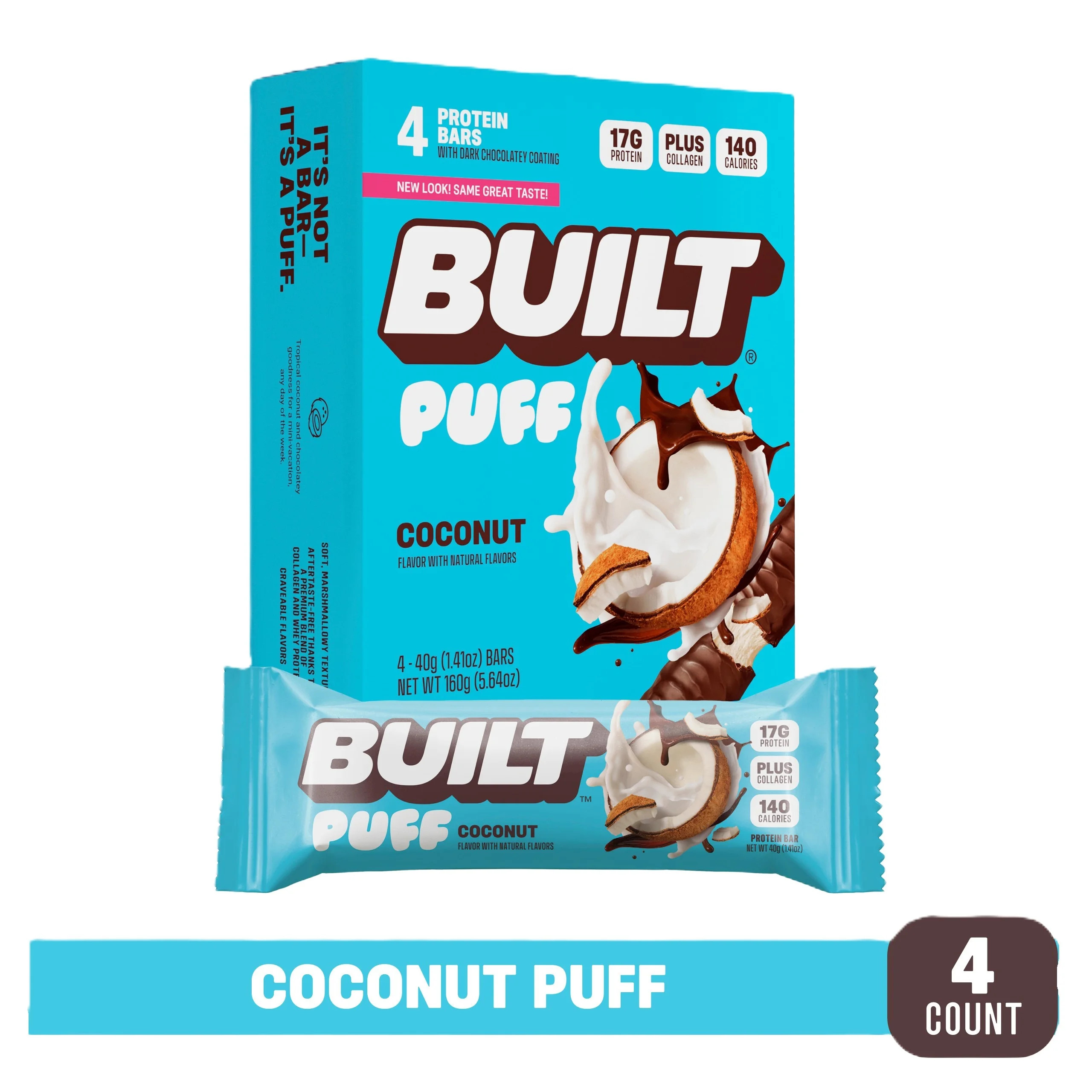 Built Bar Coconut Puff, 4 Ct | Walmart (US)